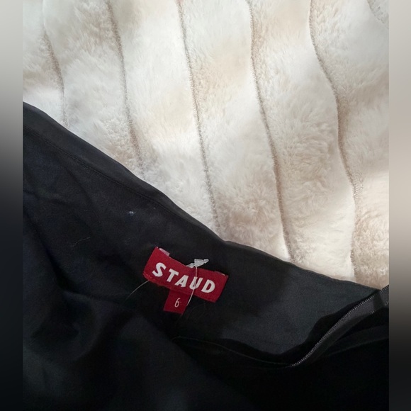 STAUD Black One-Shoulder Evening Gown with Rhinestone Halter - Picture 4 of 8